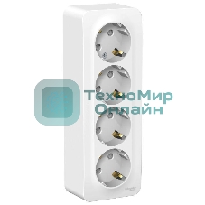 Розетка 4-м ОП Blanca 16А 250В защ. шторки с заземл. изол. пласт. белый SchE BLNRA011411