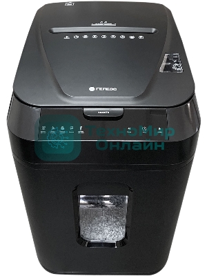 Шредер ГЕЛЕОС АП40-4, DIN P-4 (4 ур-нь секр.), фрагмент 3,9х12мм, АВТОПОДАЧА 170 лист (70г/м2), пл.карты/скрепки/скобы, 37 литров