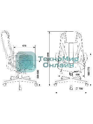 Кресло игровое Zombie 9 черный/синий, искусст.кожа/ткань, крестовина пластик