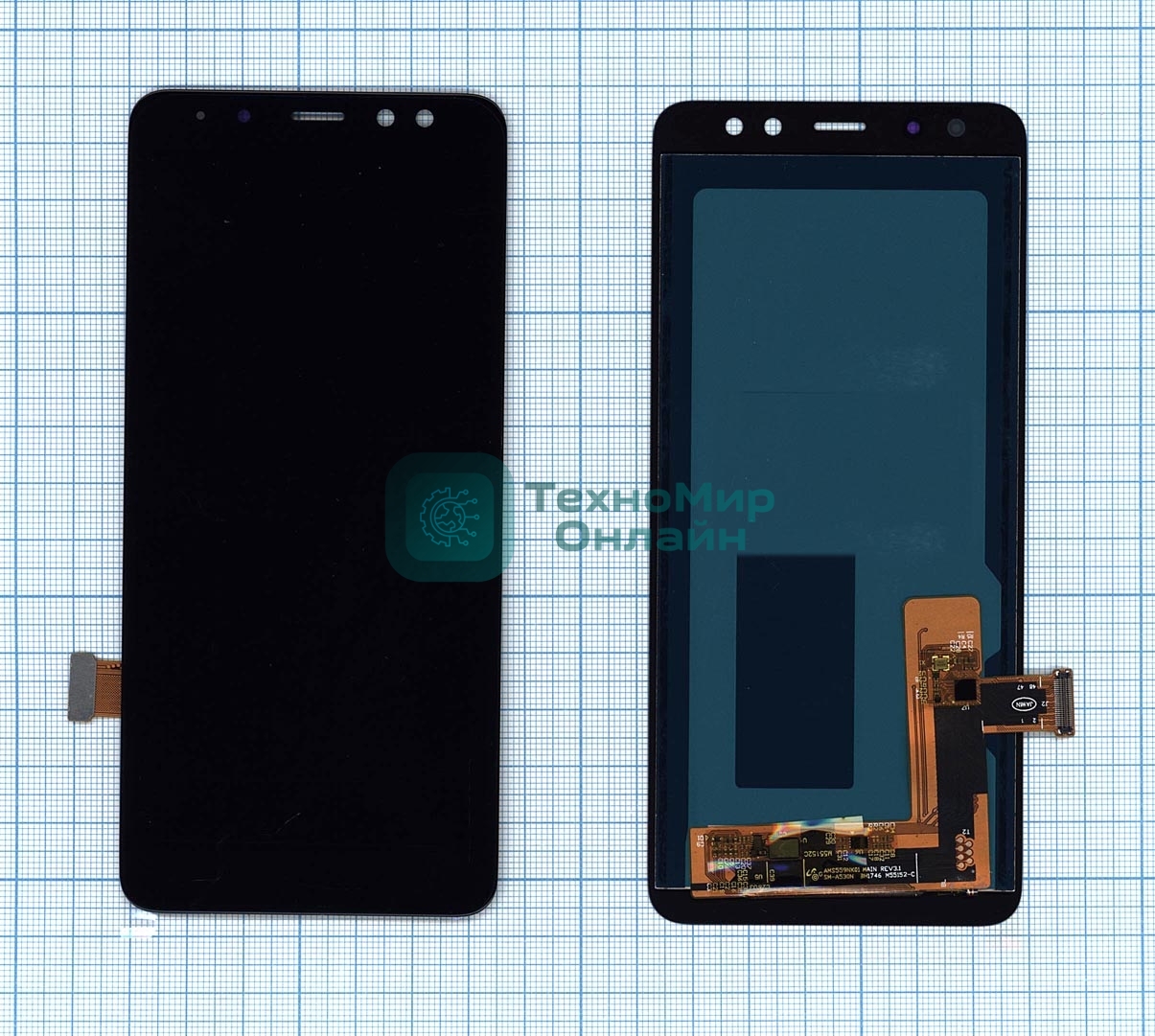 Дисплей для Samsung Galaxy A8 (2018) SM-A530F в сборе с тачскрином (OLED) черный