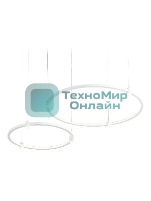Подвесной светодиодный светильник Ambrella light FL5521/2+6 WH белый 45W 3000K/4200K/6400K D600/400*1300 (без ПДУ)