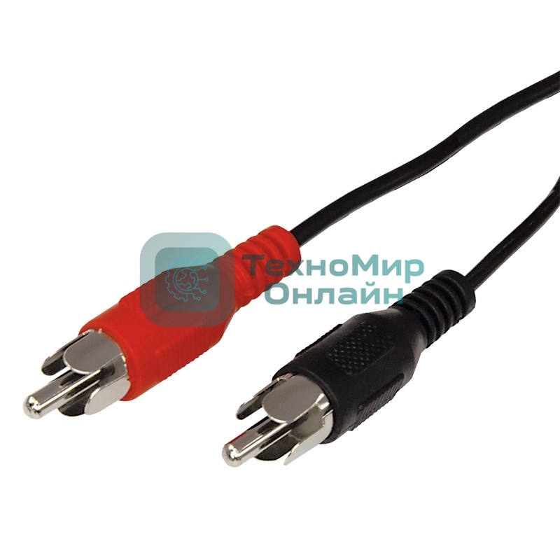 Шнур Rexant 2 RCA - 2 RCA, 3 м, черный (10 шт./уп.)