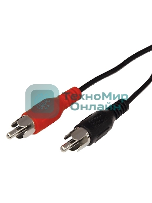 Шнур Rexant 2 RCA - 2 RCA, 3 м, черный (10 шт./уп.)