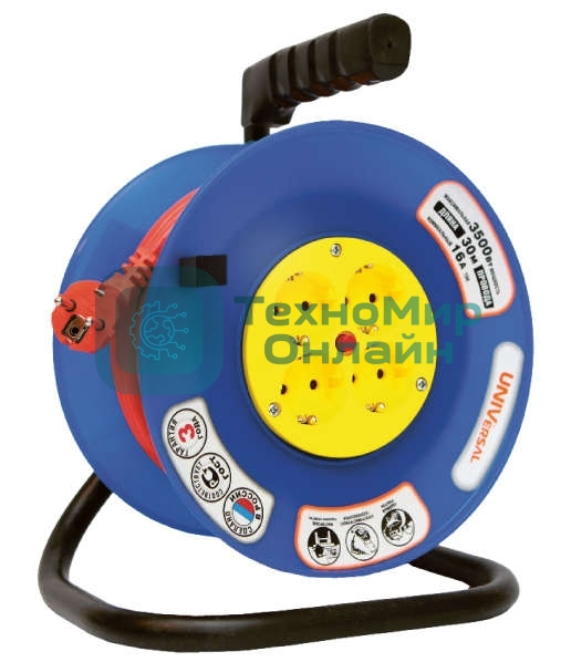 Удлинитель на катушке 4х30 м без заземл. 6А IP44 ВЕМ-250 термо ПВС 2х0.75 UNIVersal 9634148