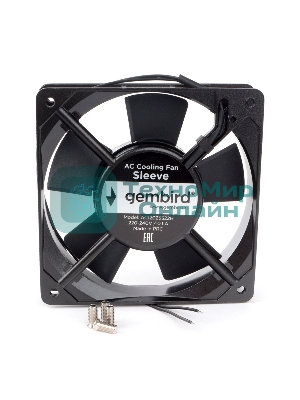 Вентилятор для корпуса Gembird черный, 120 мм, 2100 об/мин, 37.5 дБ, 2 pin