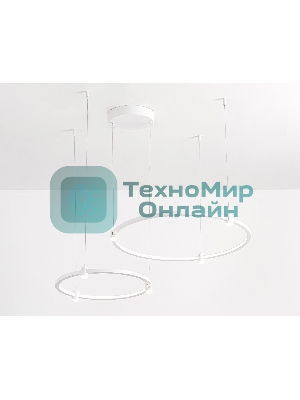 Подвесной светодиодный светильник Ambrella light FL5521/2+6 WH белый 45W 3000K/4200K/6400K D600/400*1300 (без ПДУ)