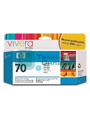 Картридж струйный HP №70 C9390A светло-голубой для HP DJ Z2100/Z3100 (130мл)