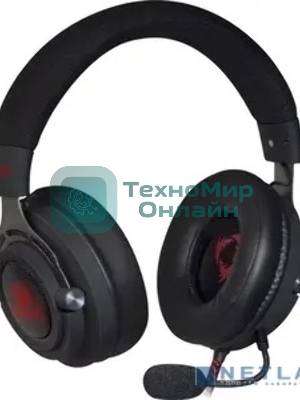 Гарнитура Defender Aspis Pro чёрный, проводная, съёмный микрофон, подсветка