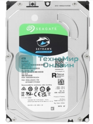 Жесткий диск HDD Seagate 4Tb 5400Rpm SATA3 Surveillance Skyhawk 256Mb 3.5