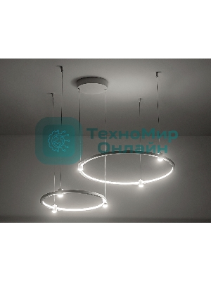 Подвесной светодиодный светильник Ambrella light FL5521/2+6 WH белый 45W 3000K/4200K/6400K D600/400*1300 (без ПДУ)