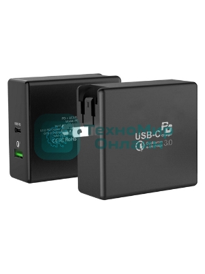 Сетевое зарядное устройство ACD-P602W-V1B 60Вт, 2xUSB 1PD+1QC, 3.6~20В/3А RTL