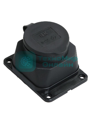 Розетка кабельная наружной установки IР44 16А 2Р+E каучук ОМЕГА IEK PKR11-016-2-K02