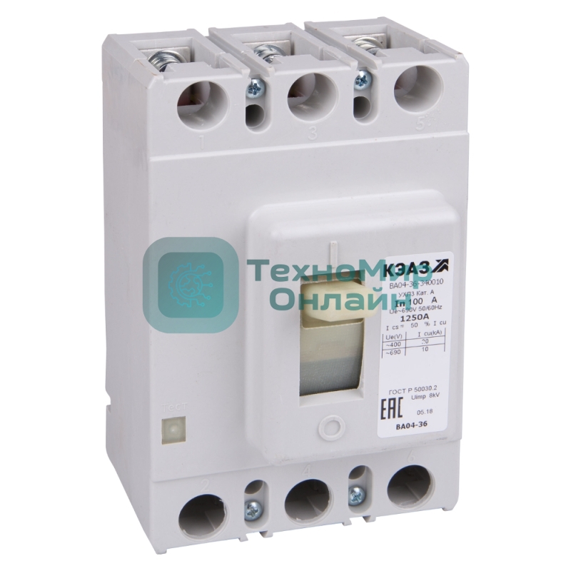 Выключатель автоматический ВА04-36-340010 160А 690AC УХЛ3 КЭАЗ 107545