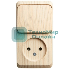 Блок ОП Этюд (1-м розетка без заземления + 1-кл. выкл.) сосна SchE