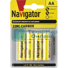 Элемент питания солевой Navigator NBT-NS-R6-BP4 (блист.4шт)