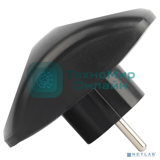 Разветвитель электрический SPx-2-B на 2 розетки без заземл. 10А черный Эра Б0059720