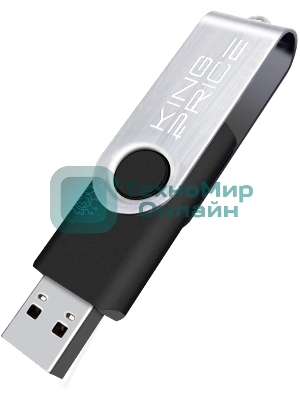 Флешка USB KingPrice KPFD2 (KPFD2A064ABK), 64Gb, USB 2.0, R/W 20/10, черный/серебристый