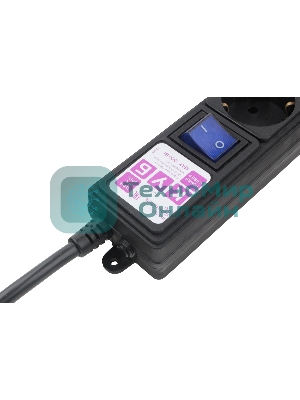 Фильтр-удлинитель PC 3 м 6 р, черный 16А, SPG6-B2