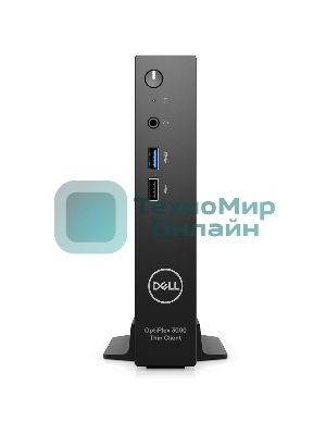 Компьютер Dell OptiPlex 3000 TC Intel Celeron N5105, 2.0 GHz - 2.9 GHz, 8192 Mb, 64 Gb eMMC, DVD нет, Intel UHD Graphics, 65W, Dell ThinOS, черный