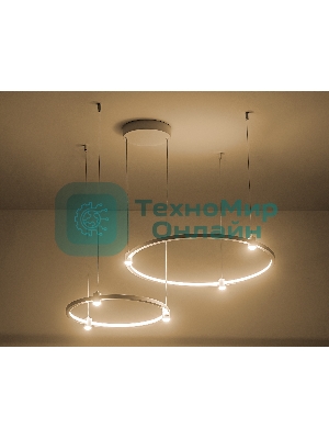 Подвесной светодиодный светильник Ambrella light FL5521/2+6 WH белый 45W 3000K/4200K/6400K D600/400*1300 (без ПДУ)