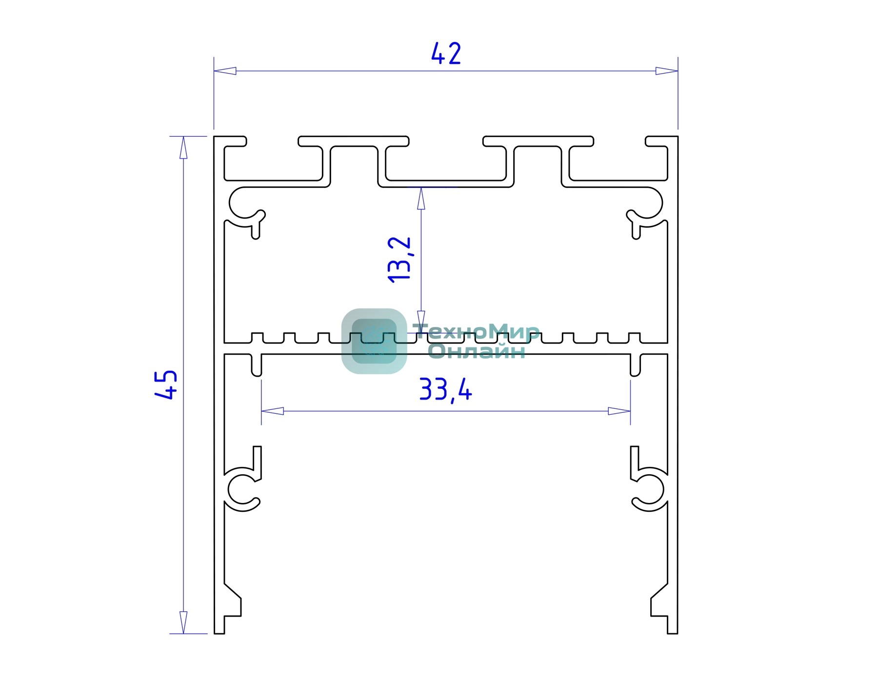 Алюминиевый профиль Ambrella light GP3050AL серебро 2000*42*45