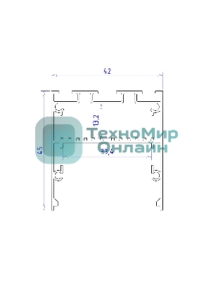 Алюминиевый профиль Ambrella light GP3050AL серебро 2000*42*45