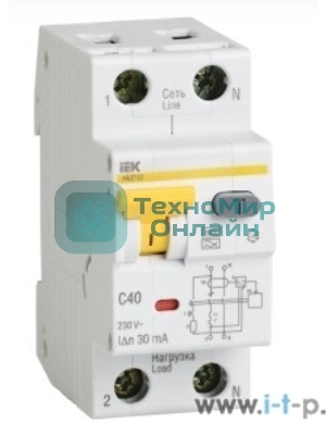 Выключатель автоматический дифференциального тока IEK MAD22-5-063-C-100 АВДТ 32 C63 100мА