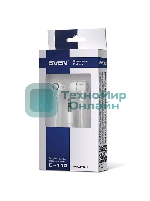 Проводные наушники Sven E-110 белый, внутриканальные, Jack 3.5 мм