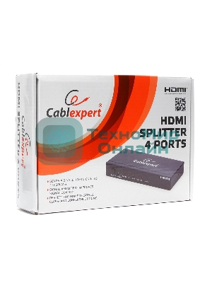Разветвитель Gembird DSP-4PH4-02 Разветвитель HDMI Cablexpert, HD19F/4x19F, 1 компьютер => 4 монитора, Full-HD, 3D, 1.4v