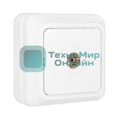 Розетка телевизионная TV 1-м ОП Олимп белый UNIVersal О0027