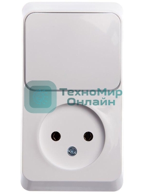 Блок ОП Этюд (1-м розетка без заземления + 1-кл. выкл.) бел. SchE