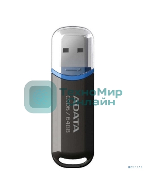 Флешка USB ADATA Classic C906 (AC906-64G-RBK), 64Gb, USB 2.0, R/W 15/5, черный/синий