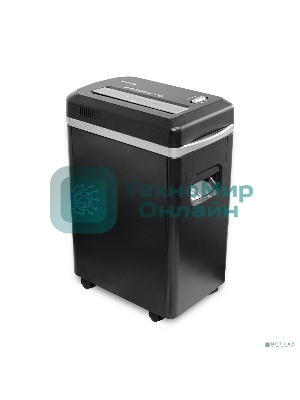 Шредер ГЕЛЕОС УМ22-5, DIN P-5 (5 ур-нь секр.), фрагмент 2х8мм, 9-10 лист (70г/м2), CD/пл.карты/скрепки/скобы, 22 литра