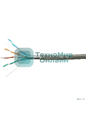 Кабель SkyNet Light FTP indoor 4x2x0,46, медный, FLUKE TEST, кат.5e, однож., 100 м, box, серый