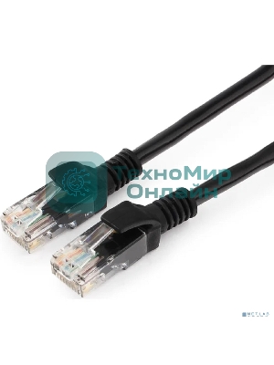 Патч-корд медный UTP Cablexpert PP10-5M/BK cat.5e, 5м, литой, многожильный, черный