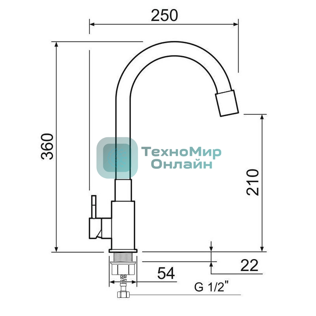 SUS124W-016F Смеситель для кухни, ø35