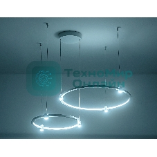 Подвесной светодиодный светильник Ambrella light FL5521/2+6 WH белый 45W 3000K/4200K/6400K D600/400*1300 (без ПДУ)