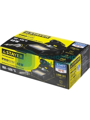 Паяльная станция STAYER 55370 profi цифровая с жк дисплеем диапазон 160-520°c шаг 10°c 48Вт