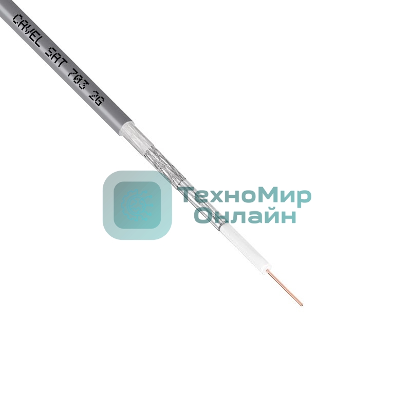 Кабель коаксиальный CAVEL SAT 703 B, Cu/Al/CuSn, 75%, 75 Ом, бухта 100 м, черный