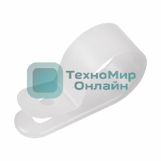 Кабельная скоба под винт Rexant 20 мм, белая, упаковка 50 шт.