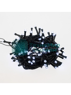 Гирлянда светодиодная Neon-night универсальная Уличная 100 LED белые 10 метров с контроллером