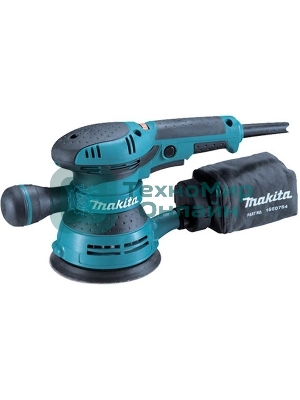 Шлифовальные машины Makita BO5041K ЭШМ, 300Вт,ф125мм,4000-12000об\м,ампл-2.8мм,1.4кг,чем,п\сборник,доп.рукоятка