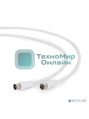 Кабель телевизионный Cablexpert CCV-515-W-3M, Coaxial M/F, белый, 3м