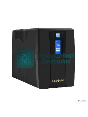 Источник бесперебойного питания ExeGate Power Smart ULB-1000.LCD.AVR.4C13.RJ.USB 1000VA/550W, LCD, AVR, 4*C13, RJ45/11,USB, черный