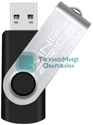 Флешка USB KingPrice KPFD2 (KPFD2A064ABK), 64Gb, USB 2.0, R/W 20/10, черный/серебристый