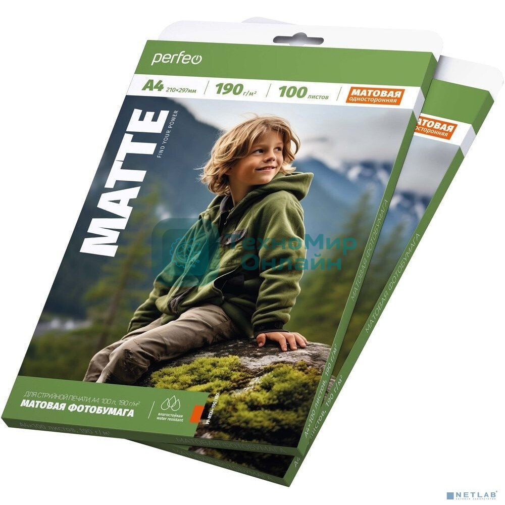 Фотобумага Perfeo A4 190 г/м2 матовая 100л (PF-MTA4-190/100)(M16)