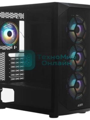 Компьютерный корпус ABR Quantum черный (1хUSB Type-C, 2хUSB 2.0, HD Audio, 4xRGb Fan, ATX, E-ATX)