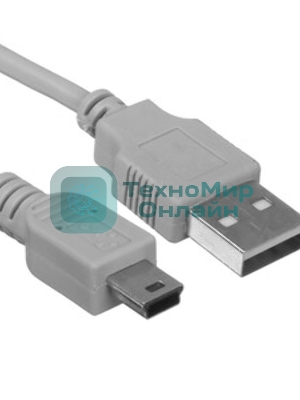 Кабель USB2.0 Cablexpert CC-USB2-AM5P-6-N, AM/MiniUSB, медь, экран, Pro, 1.8м серый, пакет