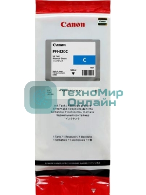 Картридж струйный Canon PFI-320 C 2891C001 голубой (300мл) для Canon Canon imagePROGRAF TM-200/205