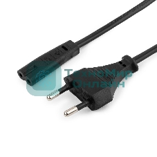 Кабель питания для ноутбуков, аудио/видео техники Gembird 1,8м, VDE, 2-pin, черный, пакет